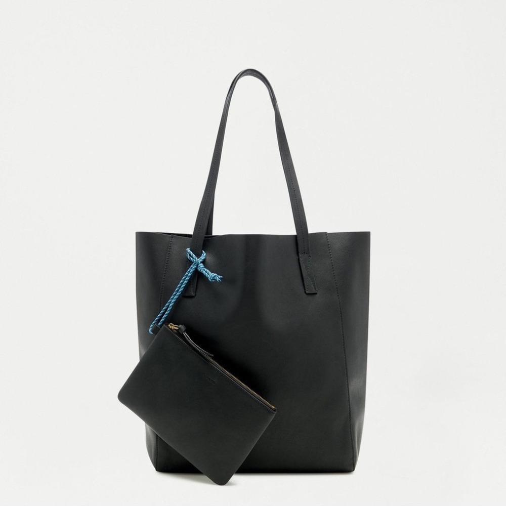 JCrew Carryall Tote Black with Clutch